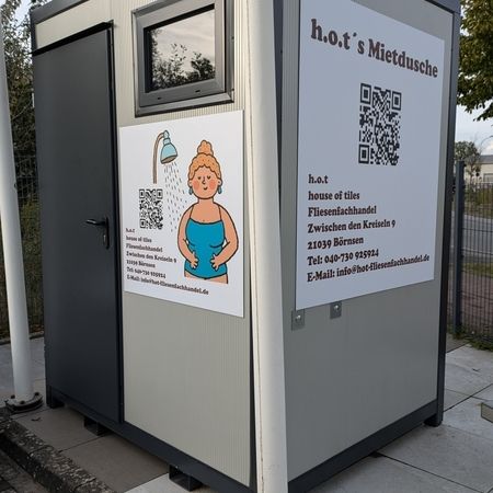 Mietdusche Frontansicht